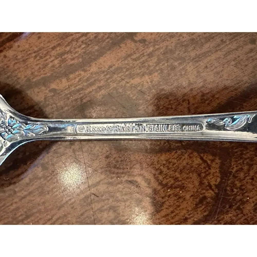 Reed & Barton QUEENS GARDEN Floral Stainless 6 pc Tablespoons Flatware